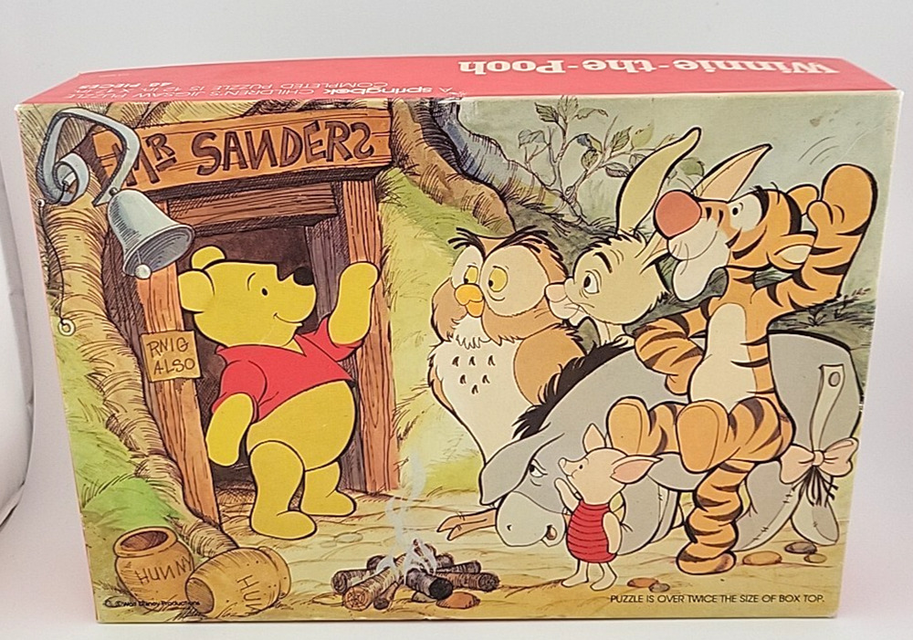 Vintage Disney Winnie The Pooh 48 Pc 12 x 17" Complete Springbok Jigsaw Puzzle